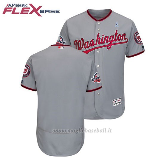 Maglia Baseball Uomo Washington Nationals Grigio 2018 Dia del Padre Flex Base